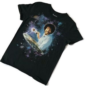 Bob Ross Galaxy Graphic Tee Shirt